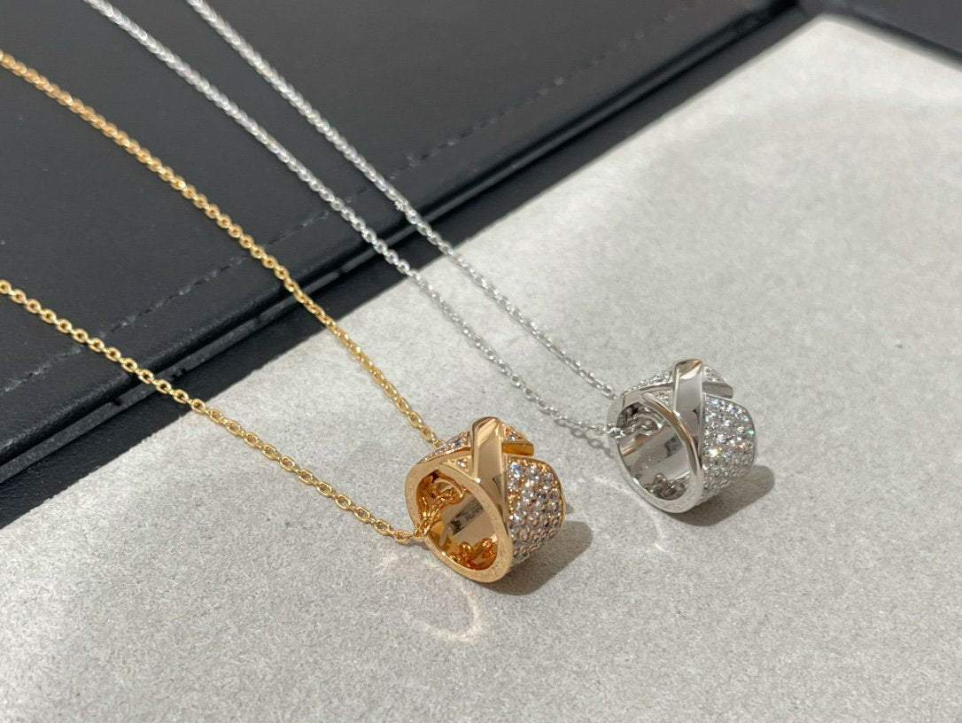 [Saipan]LIENS EVIDENCE DIAMOND PAVED NECKLACE