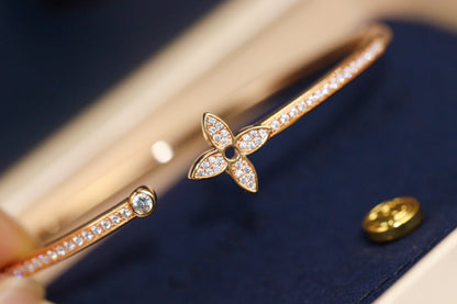 [Saipan]IDYLLE ROSE GOLD OPEN BRACELET DIAMOND PAVED