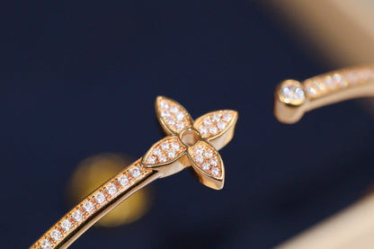[Saipan]IDYLLE ROSE GOLD OPEN BRACELET DIAMOND PAVED