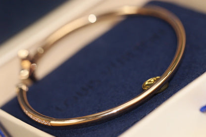 [Saipan]IDYLLE ROSE GOLD OPEN BRACELET DIAMOND PAVED