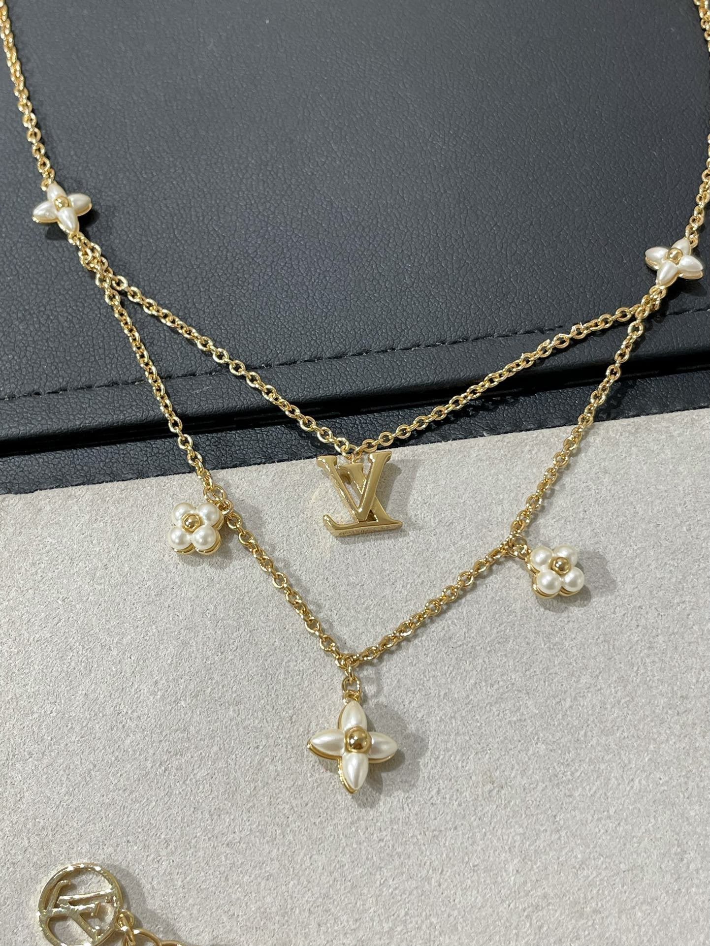 [Saipan]FLOWERGRAM GOLD MOP DOUBLE ROW NECKLACE