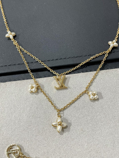 [Saipan]FLOWERGRAM GOLD MOP DOUBLE ROW NECKLACE