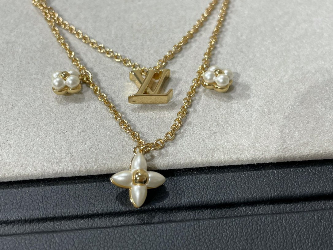 [Saipan]FLOWERGRAM GOLD MOP DOUBLE ROW NECKLACE