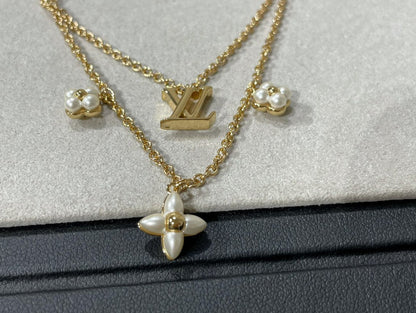 [Saipan]FLOWERGRAM GOLD MOP DOUBLE ROW NECKLACE