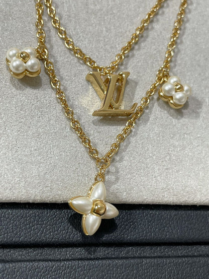 [Saipan]FLOWERGRAM GOLD MOP DOUBLE ROW NECKLACE