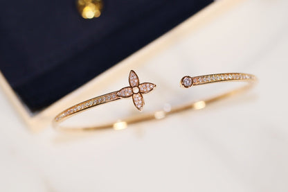 [Saipan]IDYLLE GOLD OPEN BRACELET DIAMOND PAVED