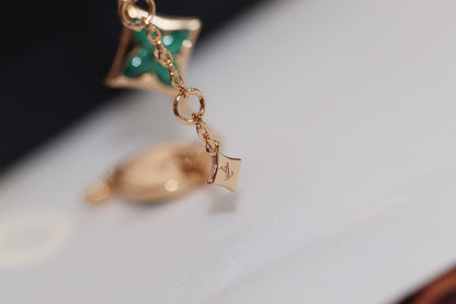 [Saipan]STAR AND SUN 4 MOTIF ROSE GOLD MALACHITE BRACELET