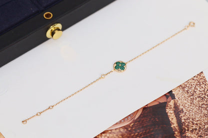 [Saipan]STAR AND SUN 4 MOTIF ROSE GOLD MALACHITE BRACELET