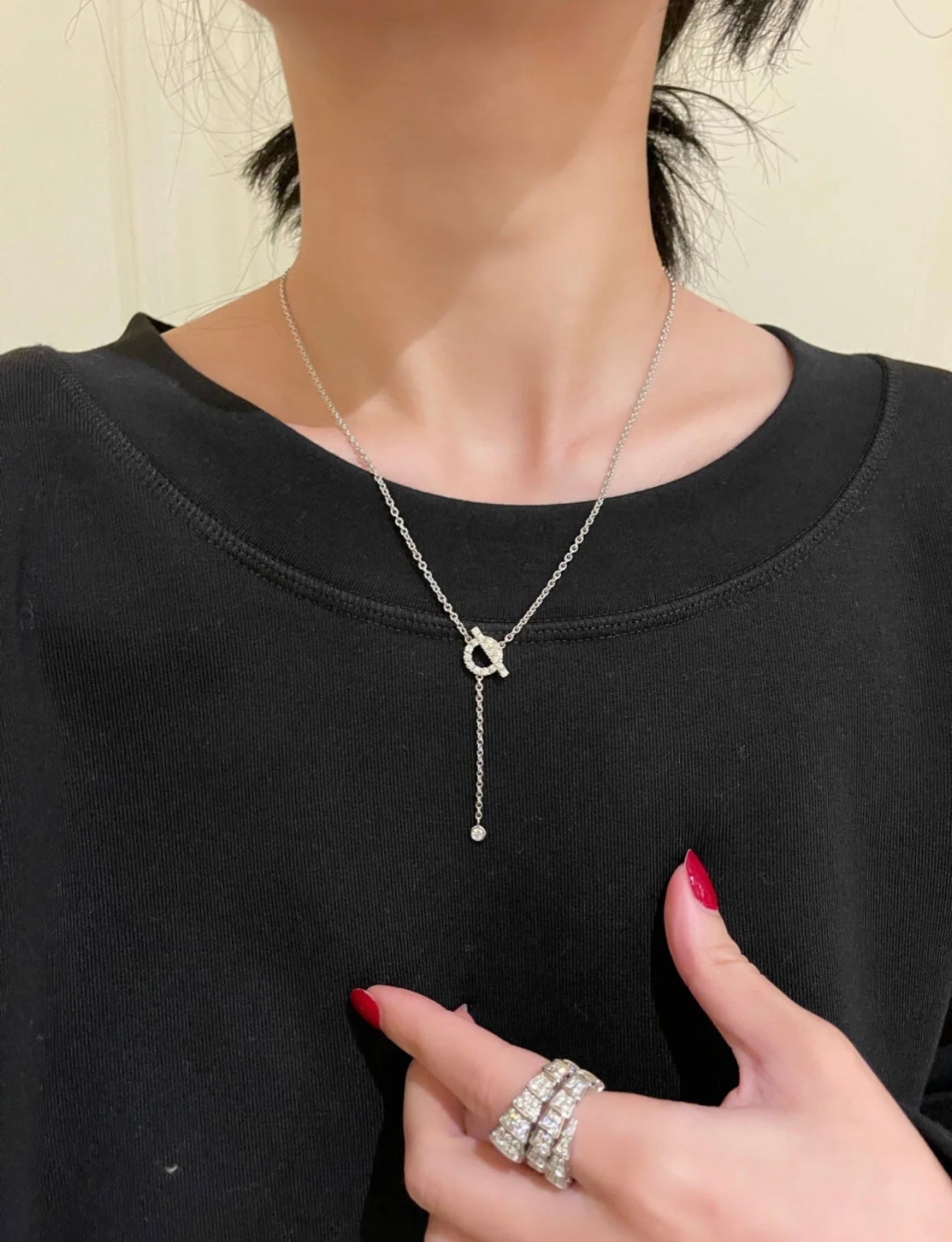 [Saipan]FINESSE SILVER DIAMOND NECKLACE