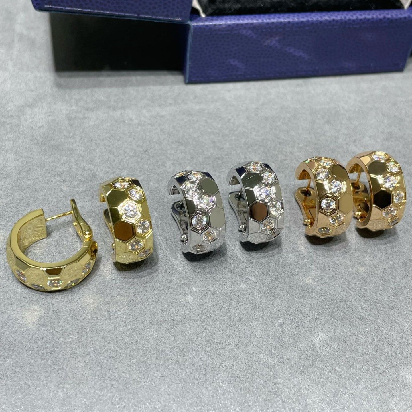 [Saipan]BEE LOVE DIAMOND HOOP EARRINGS