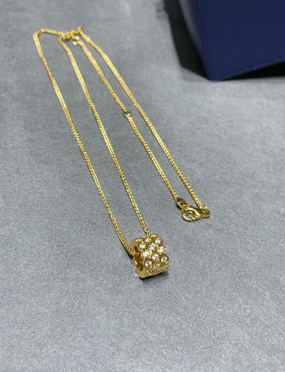 [Saipan]BEE LOVE DIAMOND PAVED 3 ROW NECKLACE