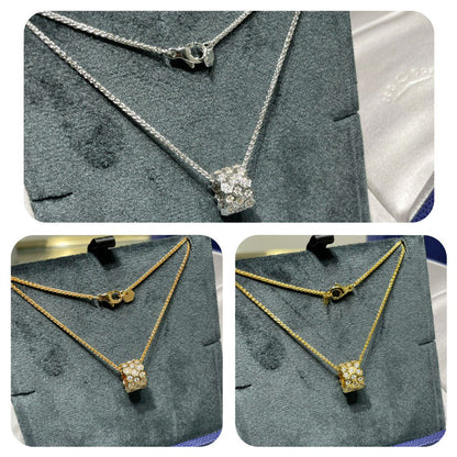 [Saipan]BEE LOVE DIAMOND PAVED 3 ROW NECKLACE