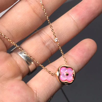 [Saipan]COLOR BLOSSOM PINK MOP SUN GOLD NECKLACE
