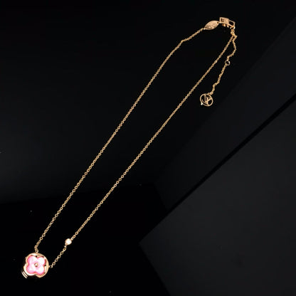 [Saipan]COLOR BLOSSOM PINK MOP SUN GOLD NECKLACE