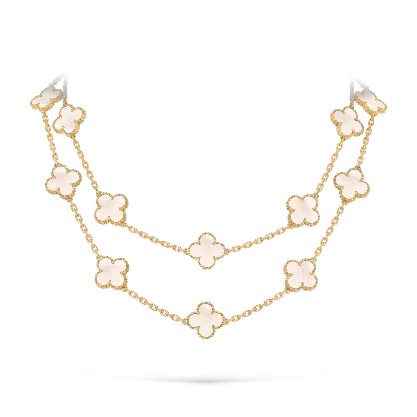 [Saipan]CLASSIC 20-MOTIF LUCKY CLOVER LONG NECKLACE GOLD COLLECTION