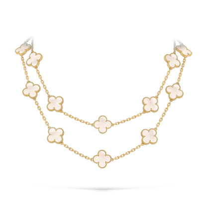 [Saipan]CLASSIC 20-MOTIF LUCKY CLOVER LONG NECKLACE GOLD COLLECTION
