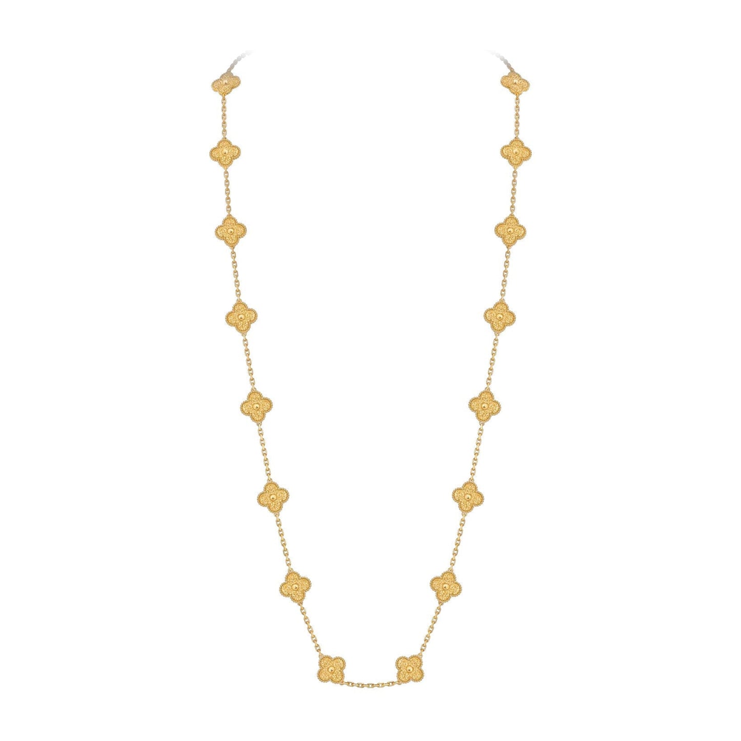 [Saipan]CLASSIC 20-MOTIF LUCKY CLOVER LONG NECKLACE GOLD COLLECTION