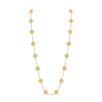 [Saipan]CLASSIC 20-MOTIF LUCKY CLOVER LONG NECKLACE GOLD COLLECTION