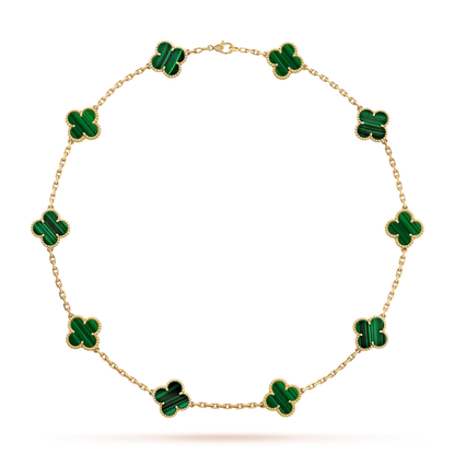 [Saipan]CLASSIC LUCKY 10-MOTIF CLOVER NECKLACE GOLD COLLECTION