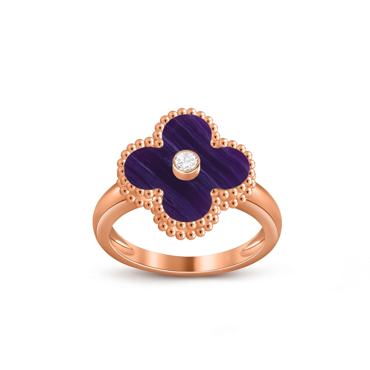 [Saipan]LUCKY CLOVER DIAMOND-ACCENT ROSE GOLD RING COLLECTION