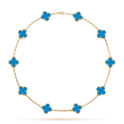 [Saipan]CLASSIC LUCKY 10-MOTIF CLOVER NECKLACE GOLD COLLECTION