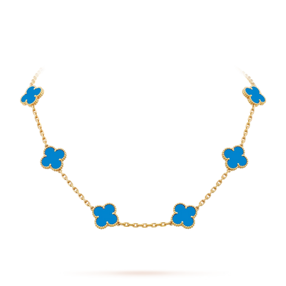 [Saipan]CLASSIC LUCKY 10-MOTIF CLOVER NECKLACE GOLD COLLECTION