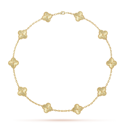 [Saipan]CLASSIC LUCKY 10-MOTIF CLOVER NECKLACE GOLD COLLECTION