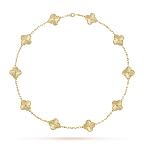 [Saipan]CLASSIC LUCKY 10-MOTIF CLOVER NECKLACE GOLD COLLECTION