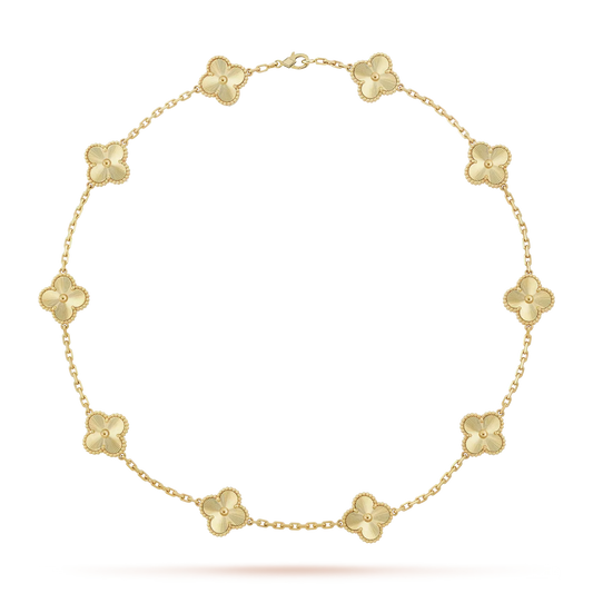 [Saipan]CLASSIC LUCKY 10-MOTIF CLOVER NECKLACE GOLD COLLECTION
