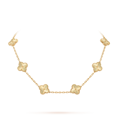 [Saipan]CLASSIC LUCKY 10-MOTIF CLOVER NECKLACE GOLD COLLECTION