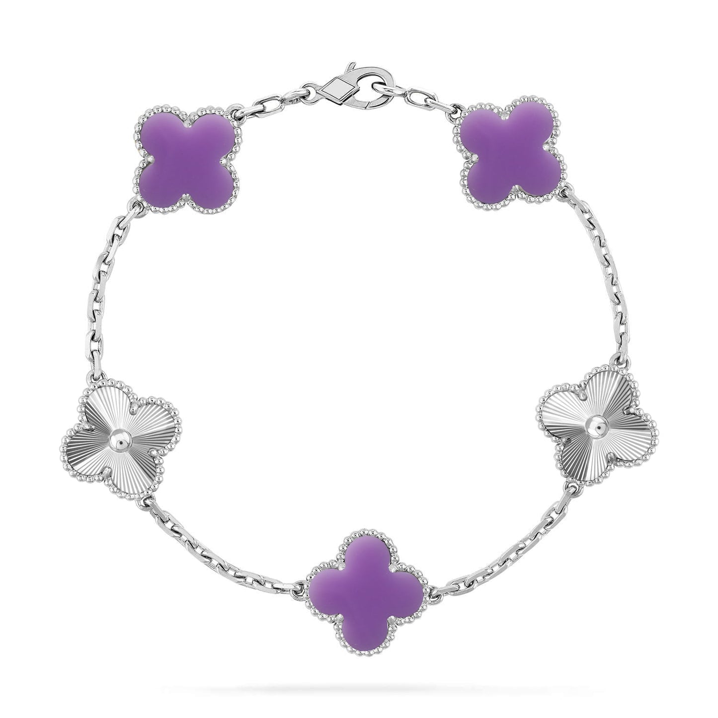 [Saipan]LUCKY CLOVER 5-MOTIF BRACELET - LAVENDER COLLECTION