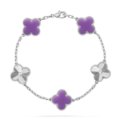 [Saipan]LUCKY CLOVER 5-MOTIF BRACELET - LAVENDER COLLECTION