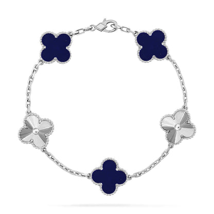 [Saipan]LUCKY CLOVER 5-MOTIF BRACELET - LAPIS LAZULI COLLECTION
