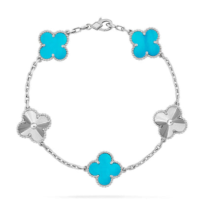 [Saipan]LUCKY CLOVER 5-MOTIF BRACELET - TURQUOISE COLLECTION