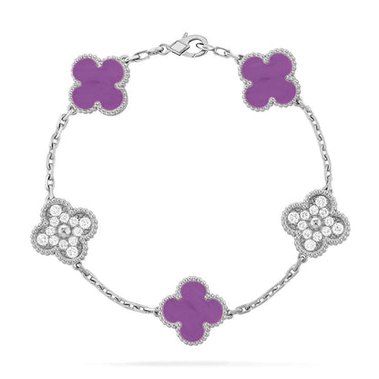 [Saipan]LUCKY CLOVER 5-MOTIF BRACELET - VIOLET COLLECTION