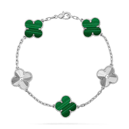 [Saipan]LUCKY CLOVER 5-MOTIF BRACELET - MALACHITE COLLECTION