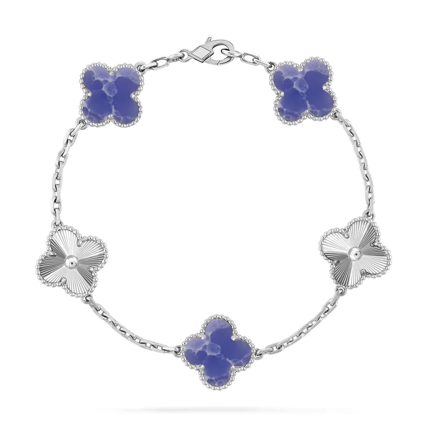[Saipan]LUCKY CLOVER 5-MOTIF BRACELET - BLUE LARIMAR COLLECTION