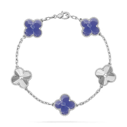 [Saipan]LUCKY CLOVER 5-MOTIF BRACELET - BLUE LARIMAR COLLECTION