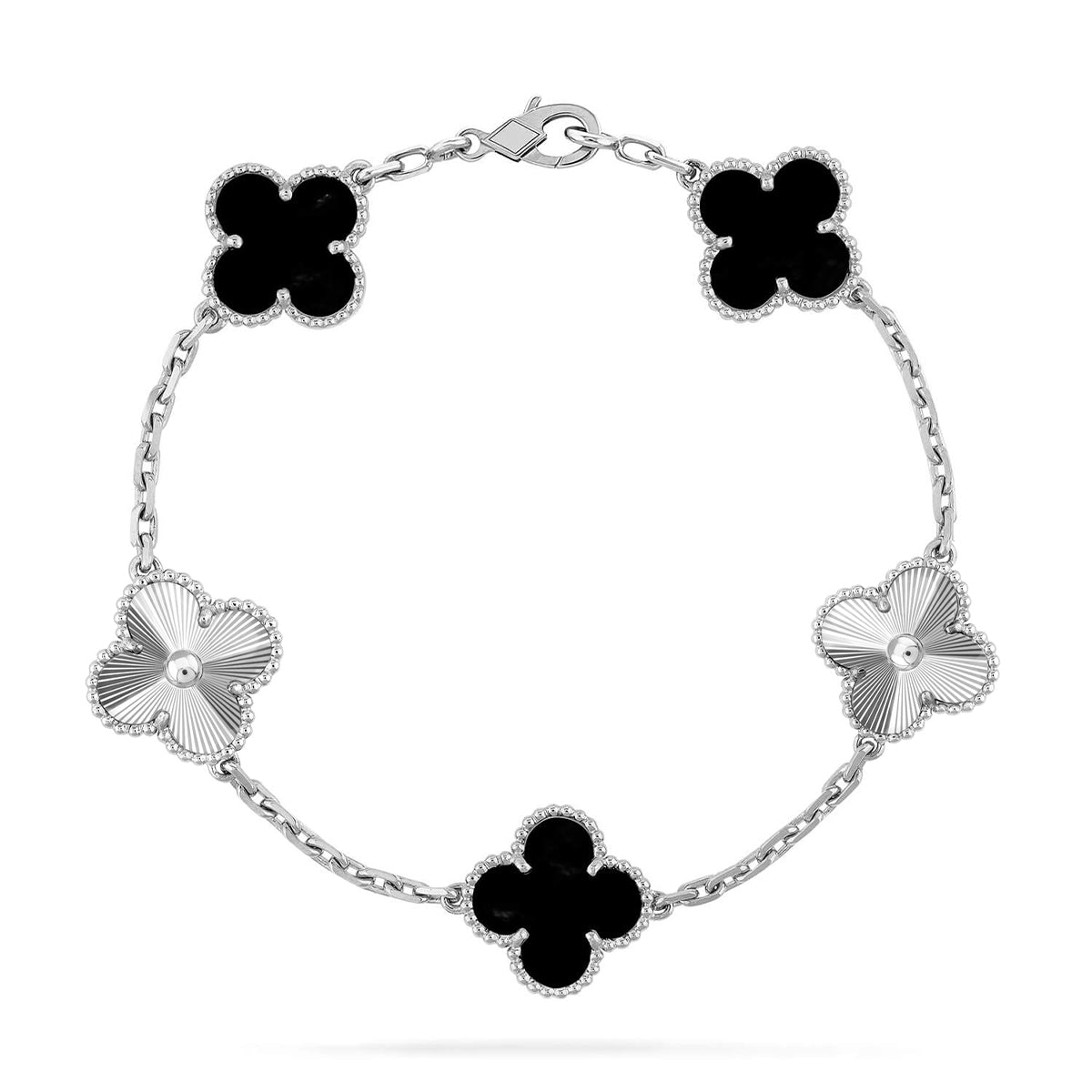 [Saipan]LUCKY CLOVER 5-MOTIF BRACELET - BLACK OXNY COLLECTION