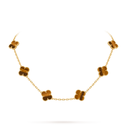 [Saipan]CLASSIC LUCKY 10-MOTIF CLOVER NECKLACE GOLD COLLECTION
