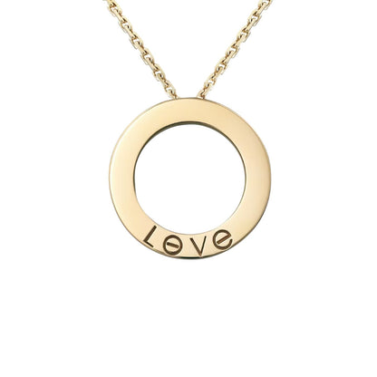[Saipan]LOVE LARGE CIRCULAR PENDANT FULL-PAVÉ DIAMOND NECKLACE
