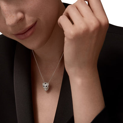 [Saipan]LEOPARD HEAD FULL PAVÉ DIAMOND PENDANT NECKLACE