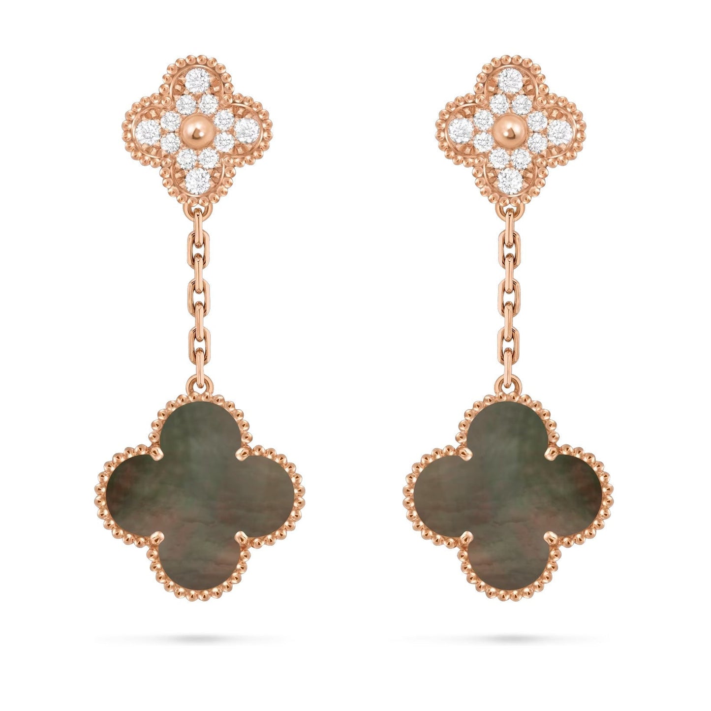[Saipan]CLOVER DUAL-MOTIF STATEMENT STUD EARRINGS - DOUBLE-CHARM COLLECTION