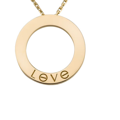 [Saipan]LOVE LARGE CIRCULAR PENDANT NECKLACE