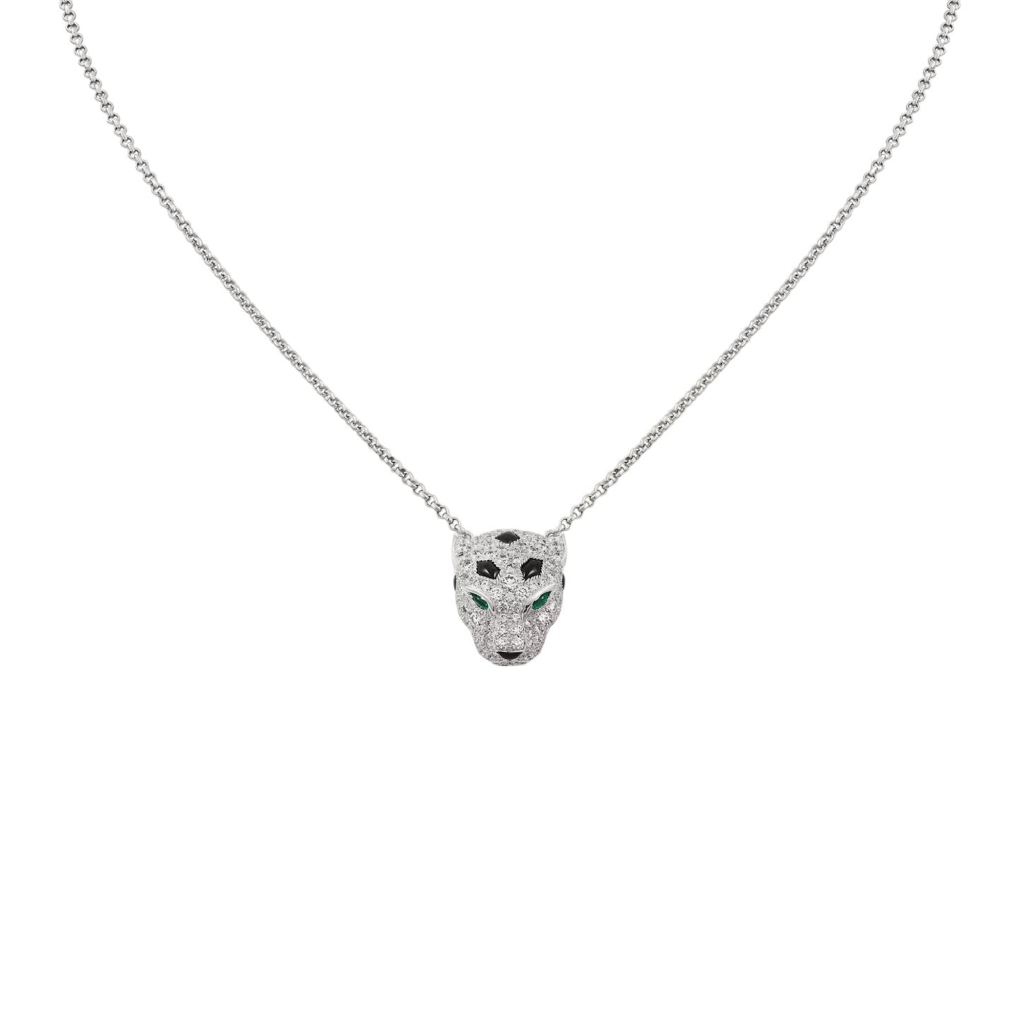 [Saipan]LEOPARD HEAD FULL PAVÉ DIAMOND PENDANT NECKLACE