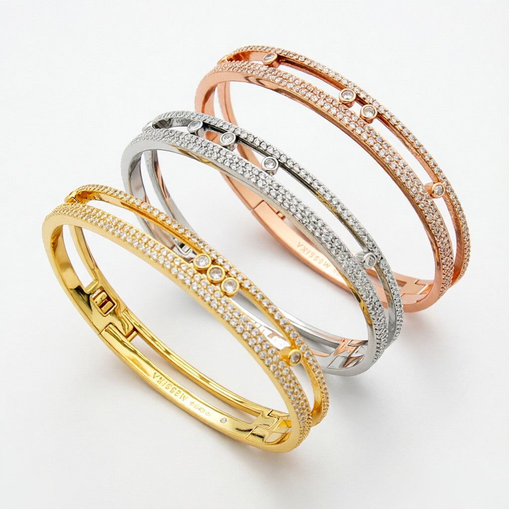 [Saipan]MOVE ROMANE PAVÉ DIAMOND BANGLE BRACELET