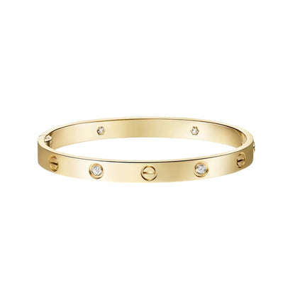 [Saipan]CLASSIC 6.1MM LOVE SINGLE-SCREW CLOSURE BANGLE - 4-DIAMOND