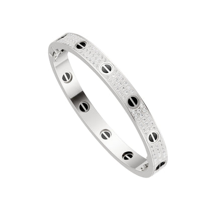 [Saipan]CLASSIC 6.1MM LOVE BANGLE - DIAMOND PAVÉ & BLACK CERAMIC
