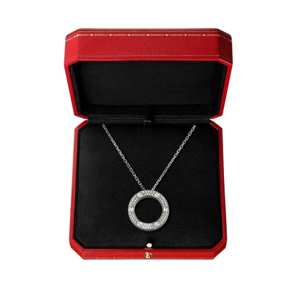 [Saipan]LOVE LARGE CIRCULAR PENDANT FULL-PAVÉ DIAMOND NECKLACE