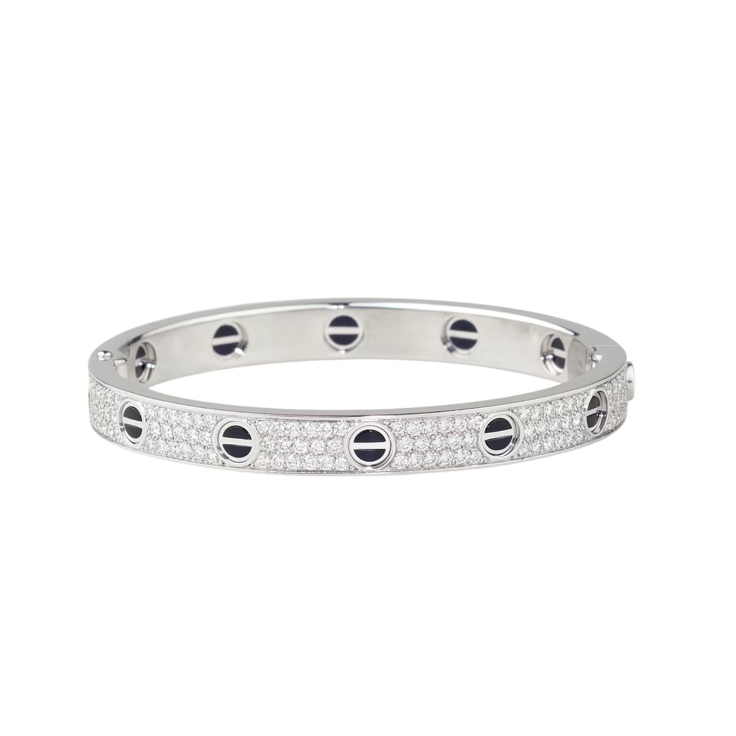 [Saipan]CLASSIC 6.1MM LOVE BANGLE - DIAMOND PAVÉ & BLACK CERAMIC